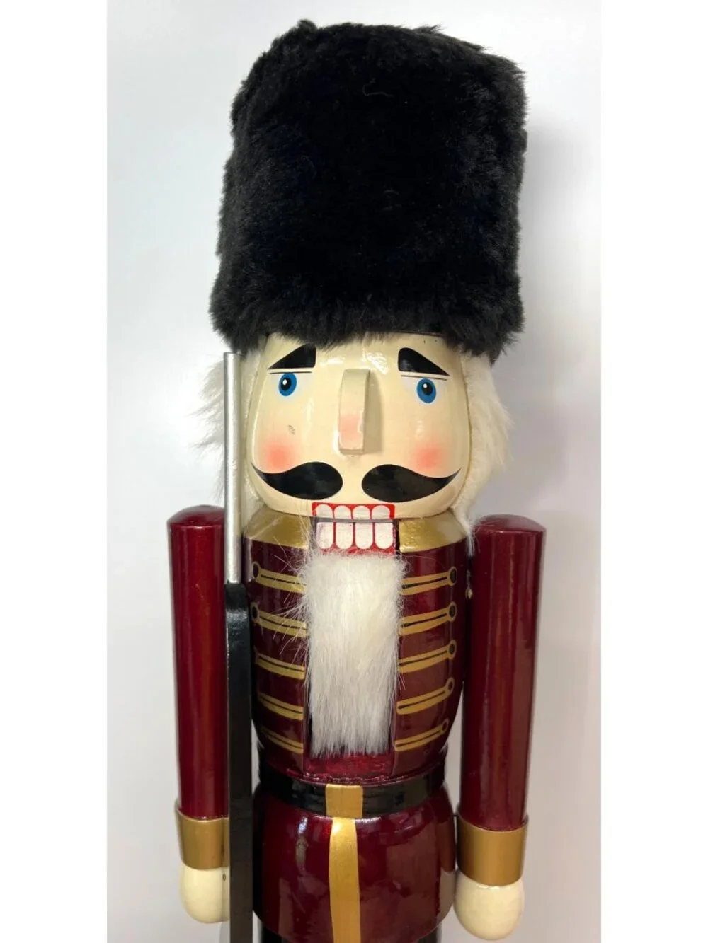 Vintage Wooden Nutcracker Soldier Figurine 20.25 Tall Large